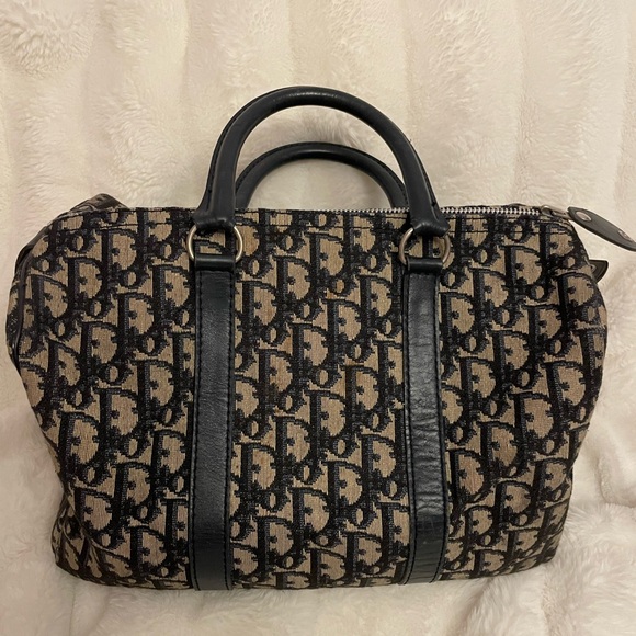 Dior Black and Tan Monogram Boston Bag - Picture 2 of 11